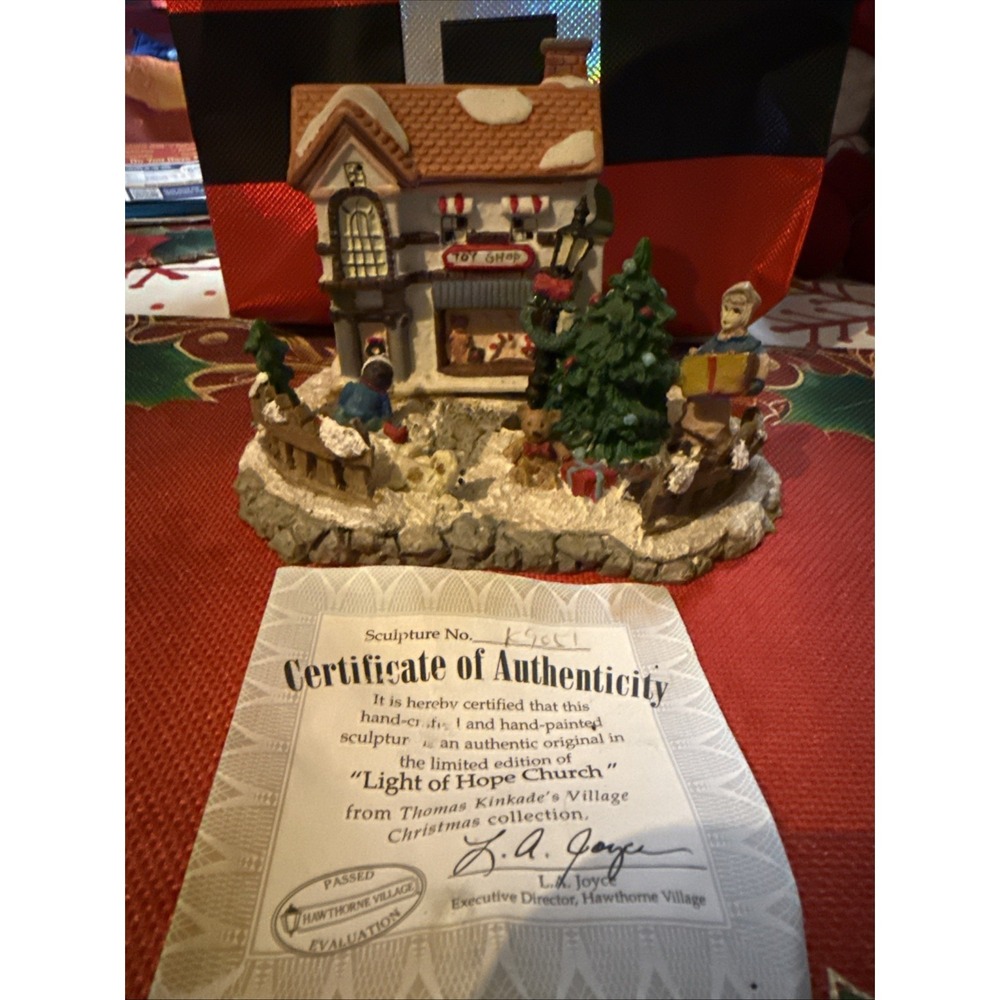 Santa's Toy Workshop Christmas House Figurine Snow Village Decorations Authentic